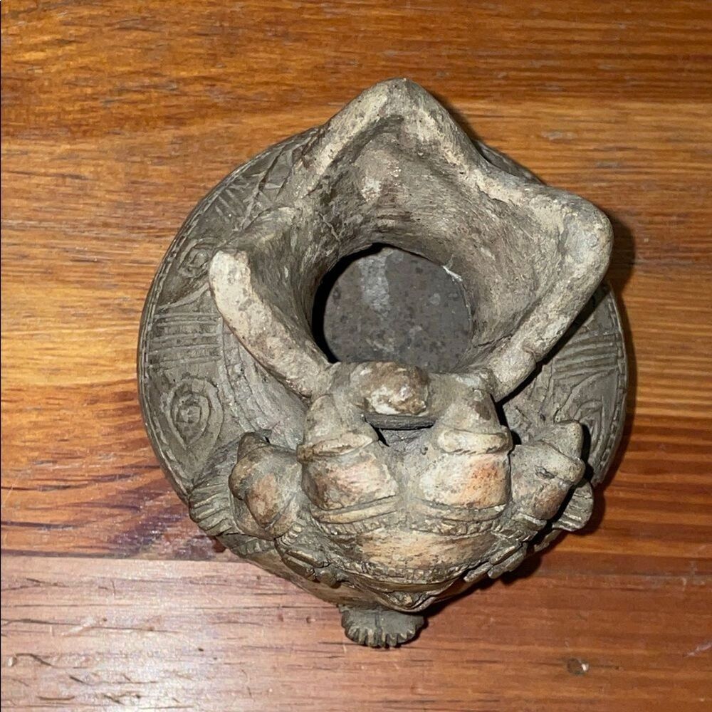 Vintage Pre-Columbian Style Mesoamerican Ceramic Effigy Vessel Incense Burner - Picture 7 of 16